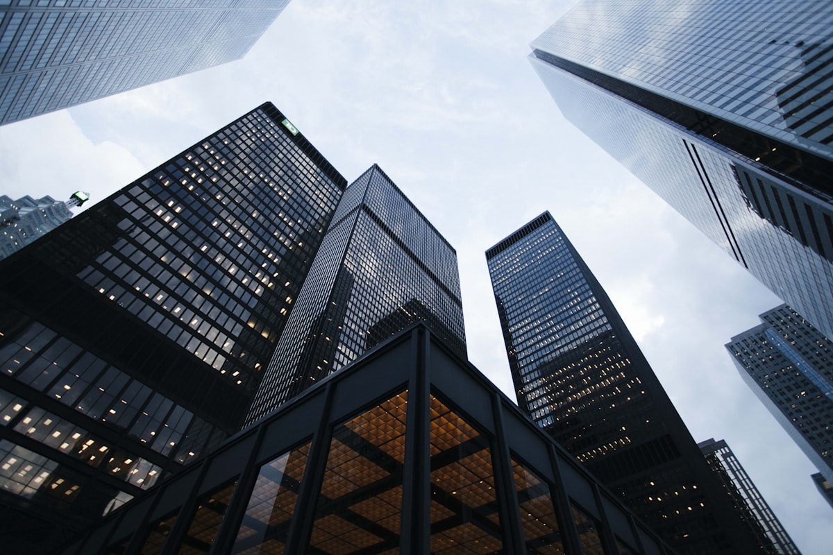 Modern skyscrapers representing property trends